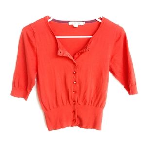 BODEN Faux Pearl Button Down Silk Blend Sweater Cardigan Top Size 6 / Small